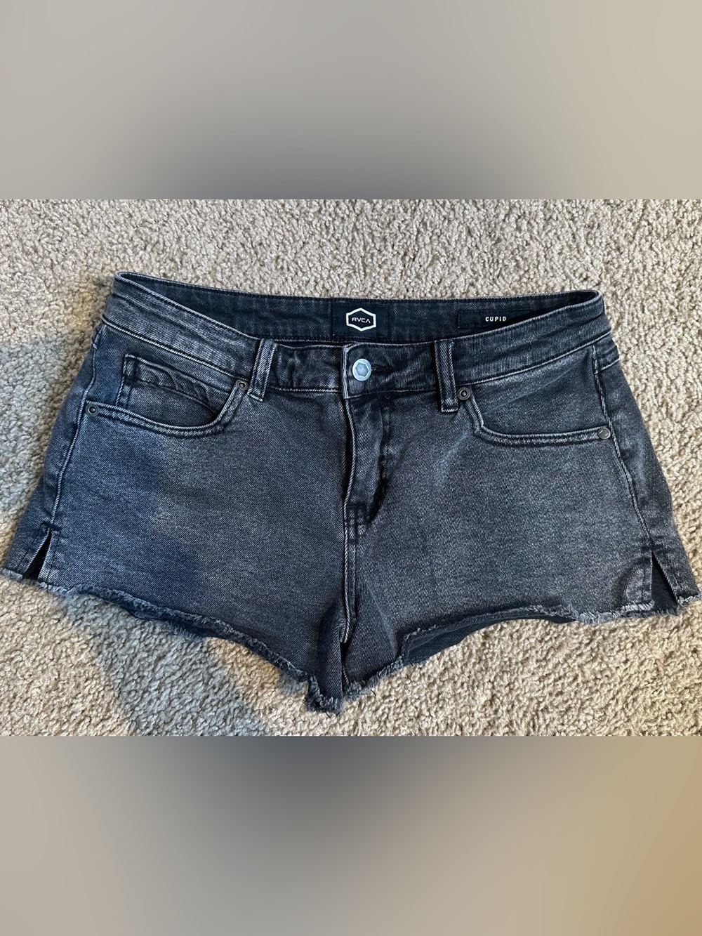 RVCA Women’s Black Washed Denim Shorts